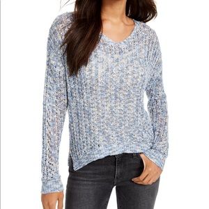 Freshman Junior’s Pointelle V-Neck Sweater